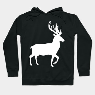 White Coloured Scottish Stag Silhouette Hoodie